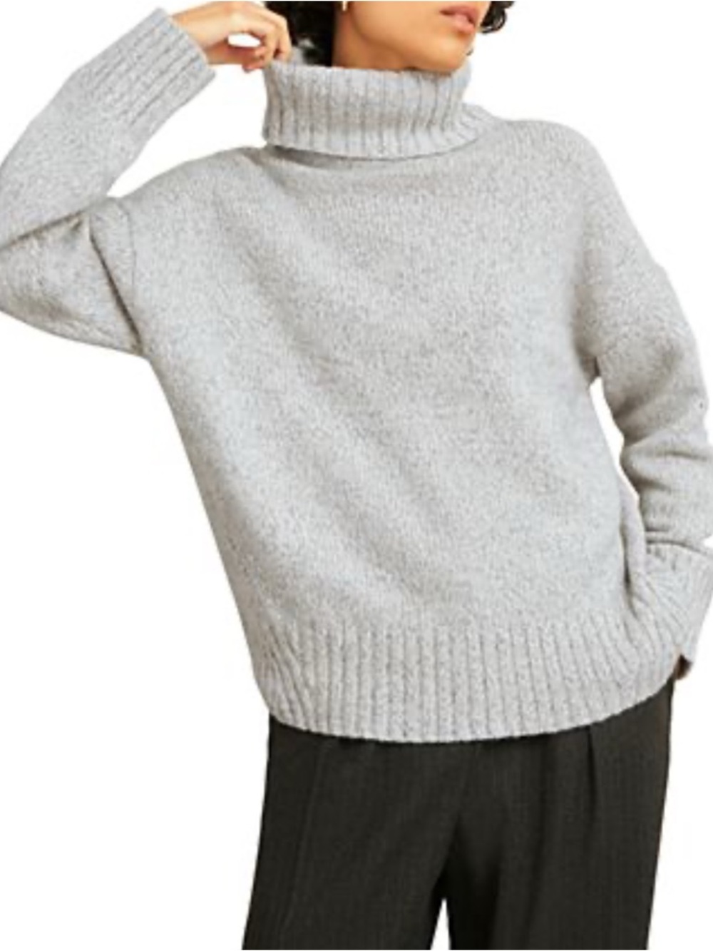 Express Light Gray Turtleneck Sweater - XS